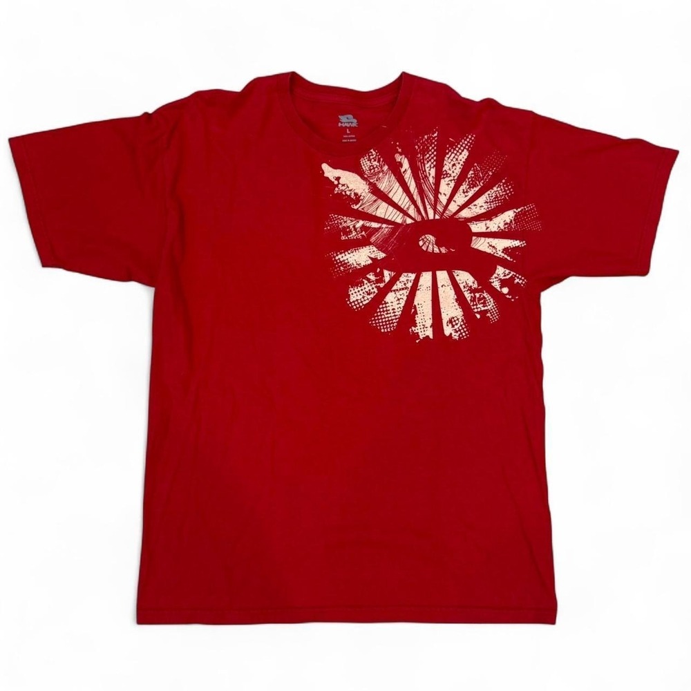 Tony Hawk Short Sleeve Red Graphic Tee Men's Size Large Skater Grunge Goth Y2K